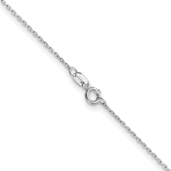 14KT White Gold 14-inch 0.8MM Diamond-cut Cable Pendant Chain
