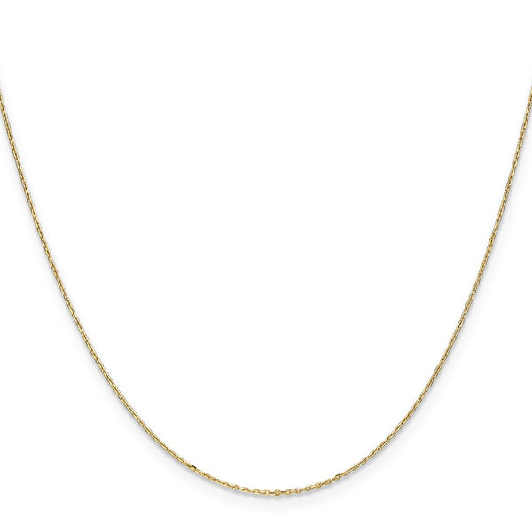 14KT Yellow Gold 18-inch 0.8MM Diamond-cut Cable Pendant Chain