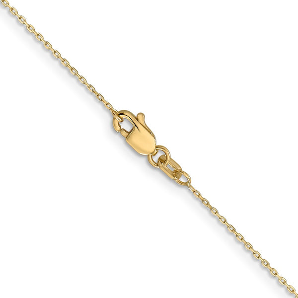 14KT Yellow Gold 18-inch 0.8MM Diamond-cut Cable Pendant Chain