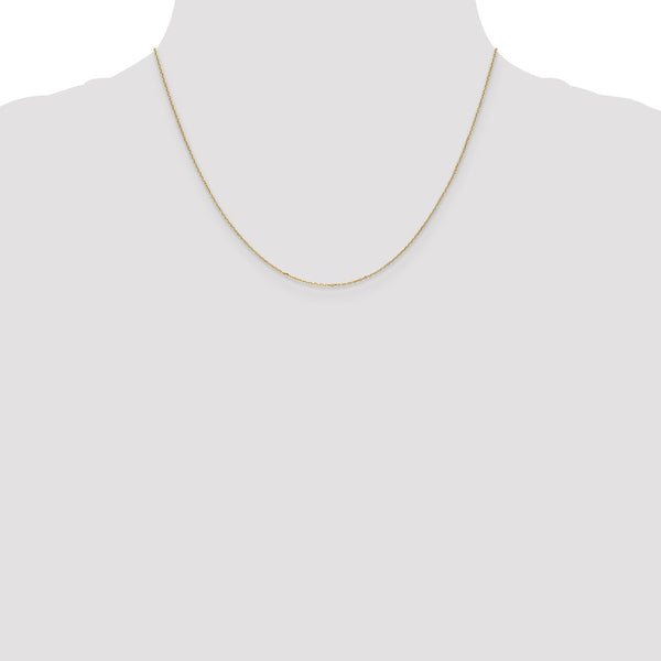 14KT Yellow Gold 18-inch 0.8MM Diamond-cut Cable Pendant Chain