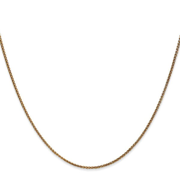 14KT Yellow Gold 20-inch 1.2MM Diamond-cut Lobster Clasp Spiga Link Chain
