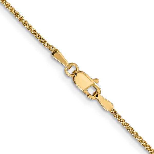 14KT Yellow Gold 20-inch 1.2MM Diamond-cut Lobster Clasp Spiga Link Chain