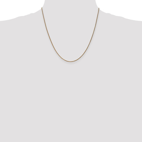14KT Yellow Gold 20-inch 1.2MM Diamond-cut Lobster Clasp Spiga Link Chain