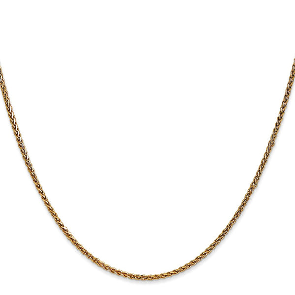 14KT Yellow Gold 18-inch 1.4MM Diamond-cut Lobster Clasp Spiga Link Chain