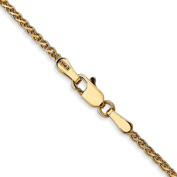 14KT Yellow Gold 18-inch 1.4MM Diamond-cut Lobster Clasp Spiga Link Chain