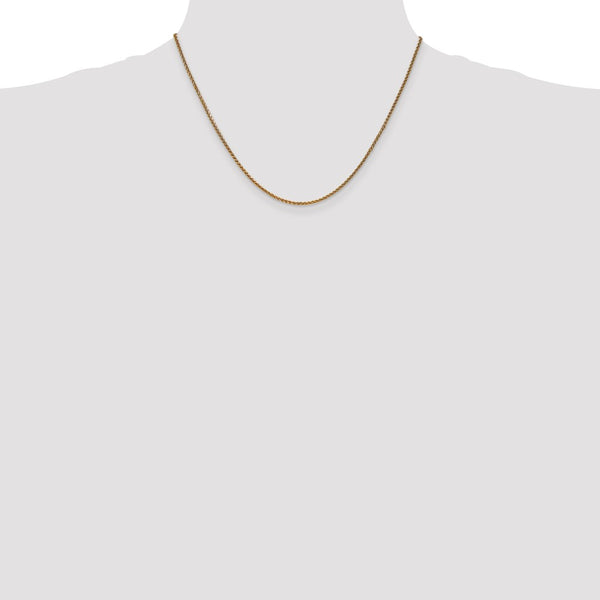 14KT Yellow Gold 18-inch 1.4MM Diamond-cut Lobster Clasp Spiga Link Chain