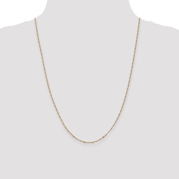 14KT Yellow Gold 24-inch 1.25MM Flat Figaro Chain