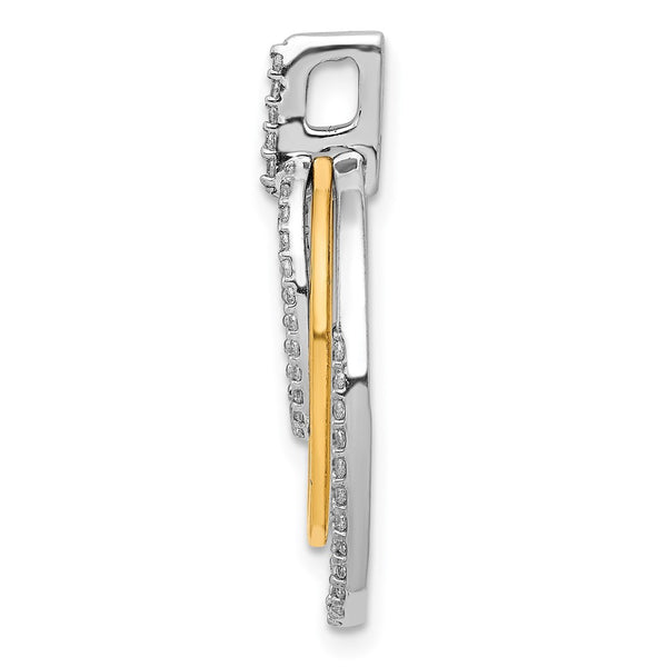 1/4 CTW Natural Diamond Fancy Pendant in 14KT White and Yellow Gold. Chain not Included