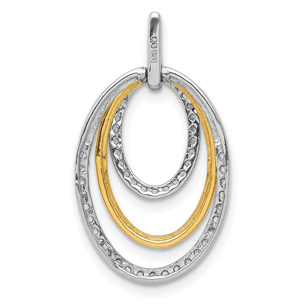 1/4 CTW Natural Diamond Fancy Pendant in 14KT White and Yellow Gold. Chain not Included