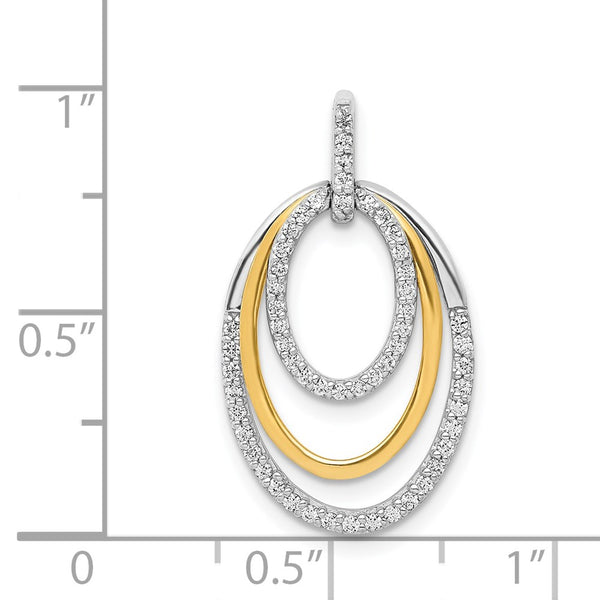 1/4 CTW Natural Diamond Fancy Pendant in 14KT White and Yellow Gold. Chain not Included