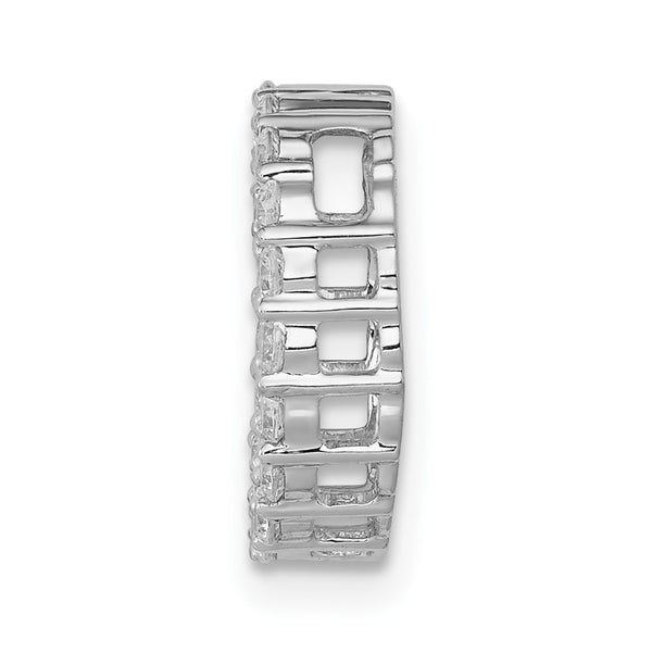 3/8 CTW Natural Diamond Circle Pendant in 14KT White Gold. Chain not Included