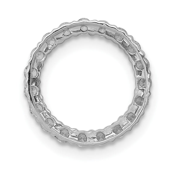 3/8 CTW Natural Diamond Circle Pendant in 14KT White Gold. Chain not Included