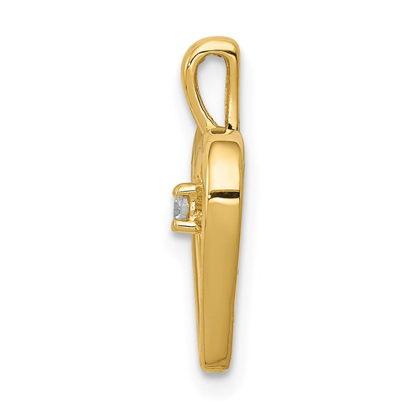 1/30 CTW Natural Diamond Heart Pendant in 14KT Yellow Gold. Chain not Included