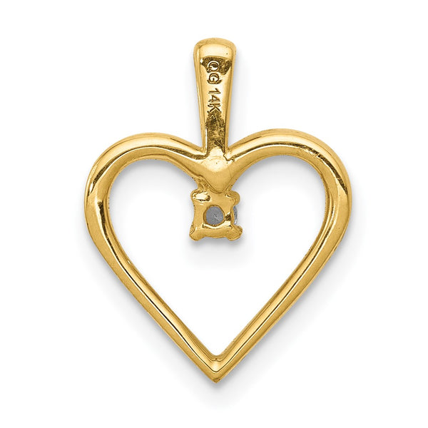 1/30 CTW Natural Diamond Heart Pendant in 14KT Yellow Gold. Chain not Included