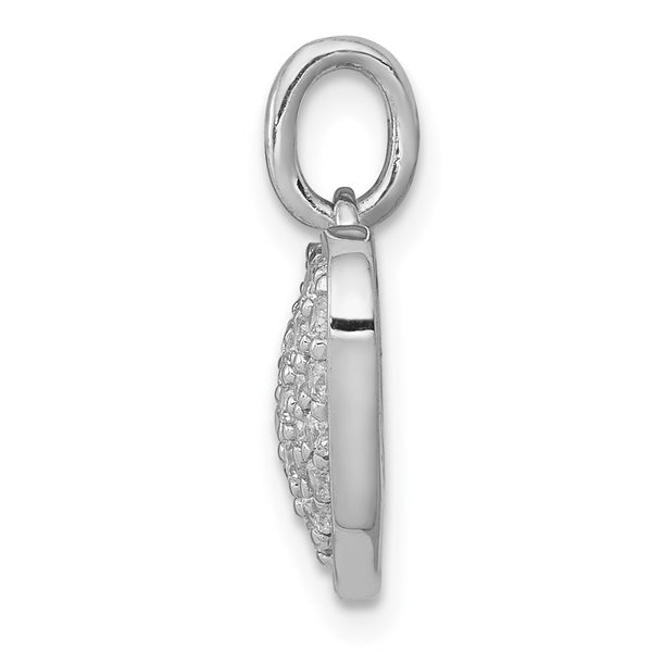 1/2 CTW Natural Diamond Pave Heart Pendant in 14KT White Gold. Chain not Included