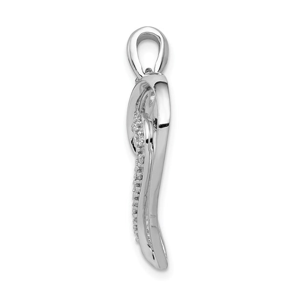 1/10 CTW Natural Diamond Heart Pendant in 14KT White Gold. Chain not Included