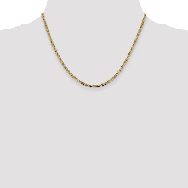14KT Gold Tri-Color 18-inch 2.75MM Valentino Chain