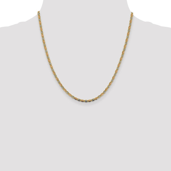 14KT Gold Tri-Color 20-inch 2.75MM Valentino Chain