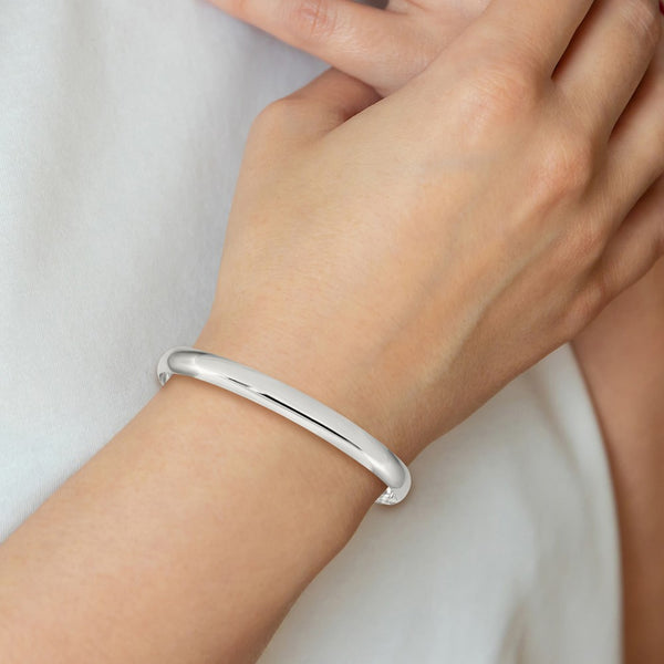 Sterling Silver 7.25-inch 6.25MM Bangle Slip-On Bracelet