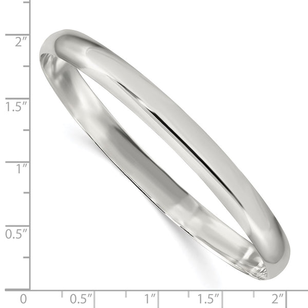 Sterling Silver 7.25-inch 6.25MM Bangle Slip-On Bracelet