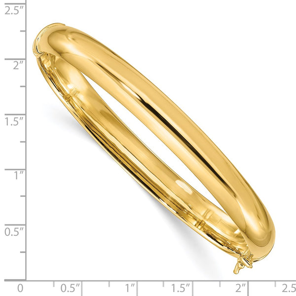 Yellow Gold Plated Sterling Silver 8MM Bangle Bracelet