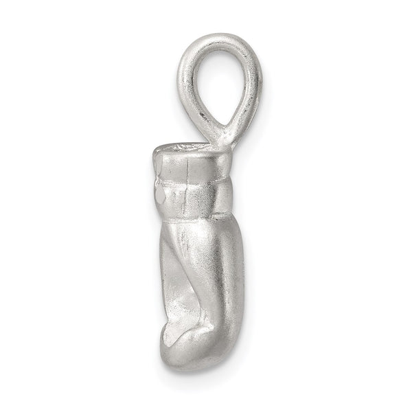 Sterling Silver 20X8MM Diamond-cut Three Dimensional Boxing Glove Charm