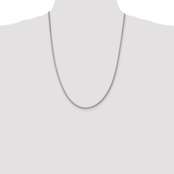 Sterling Silver 24-inch 3MM Lobster Clasp Curb Chain