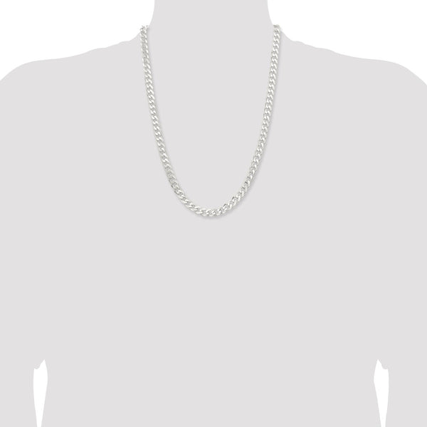 Sterling Silver 24-inch 7.5MM Curb Chain