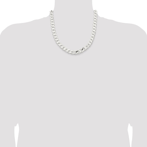 Sterling Silver 20-inch 11MM Lobster Clasp Curb Chain