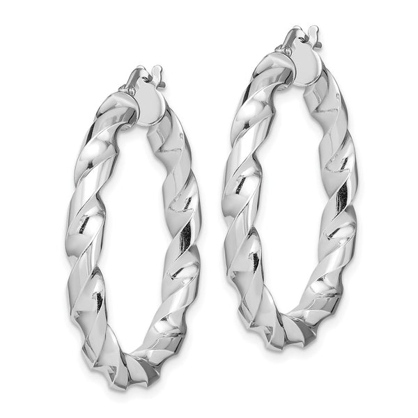 Sterling Silver 34X31MM Twist Hoop Earrings