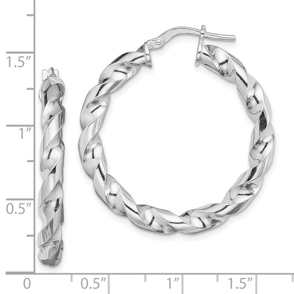 Sterling Silver 34X31MM Twist Hoop Earrings