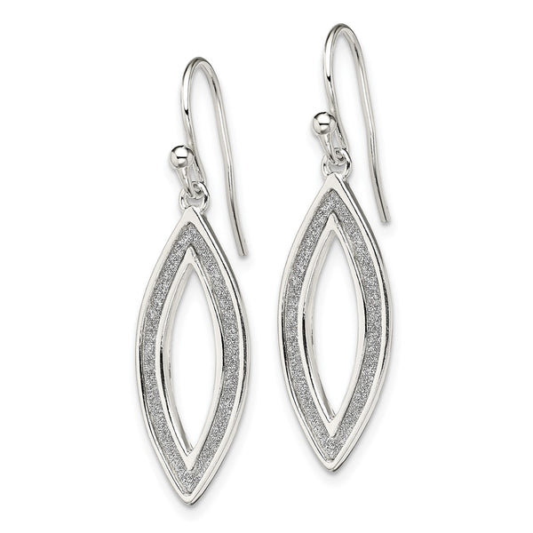 Sterling Silver 35X10MM Drop & Dangle Glitter Earrings