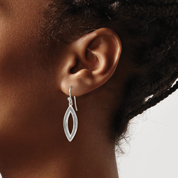 Sterling Silver 35X10MM Drop & Dangle Glitter Earrings