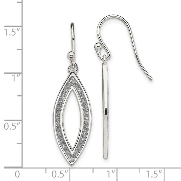 Sterling Silver 35X10MM Drop & Dangle Glitter Earrings