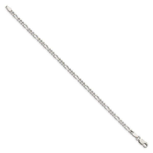Sterling Silver 7-inch 3.5MM Lobster Clasp Figaro Bracelet