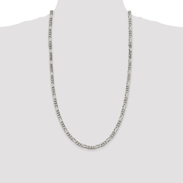 Sterling Silver 28-inch 5.5MM Figaro Chain