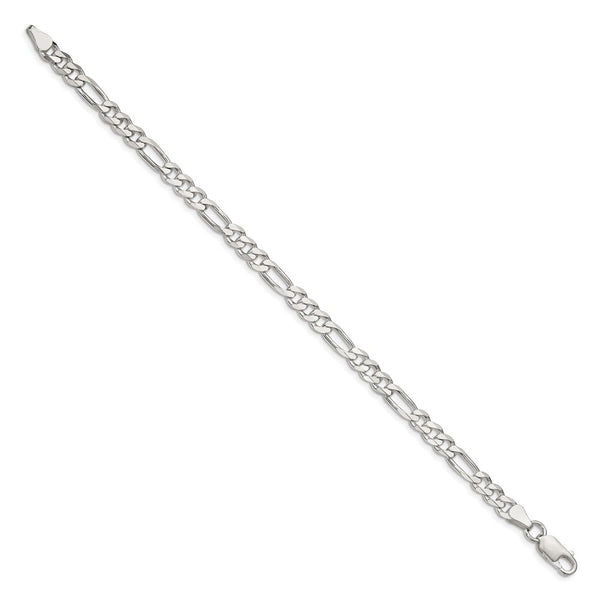 Sterling Silver 7-inch 5.5MM Lobster Clasp Figaro Bracelet