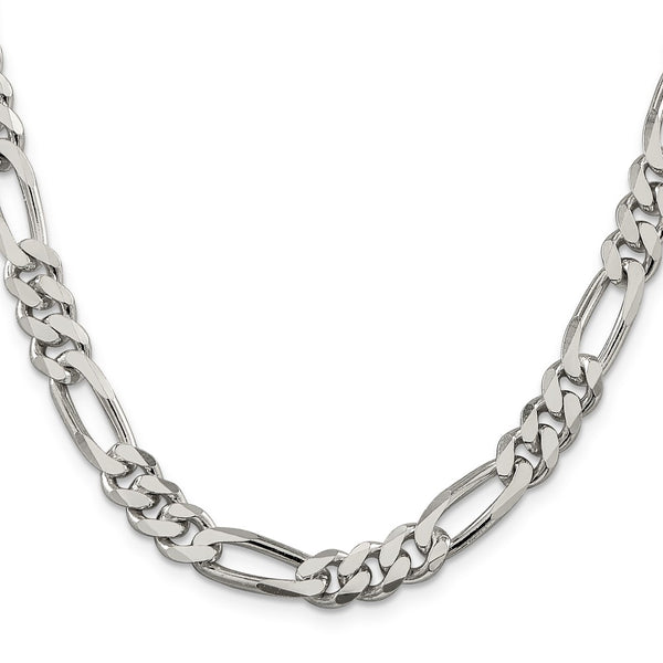 Sterling Silver 22-inch 8MM Lobster Clasp Figaro Chain