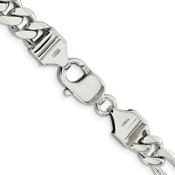 Sterling Silver 22-inch 8MM Lobster Clasp Figaro Chain