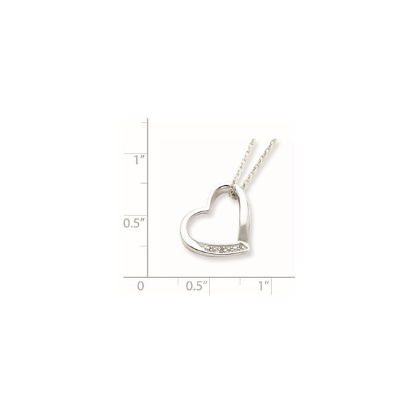 1/100 CTW Natural Diamond Heart 18-inch Necklace in Sterling Silver