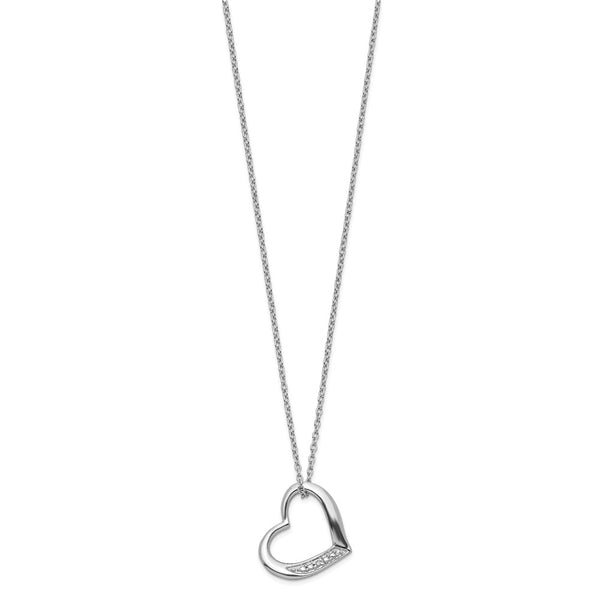 1/100 CTW Natural Diamond Heart 18-inch Necklace in Sterling Silver