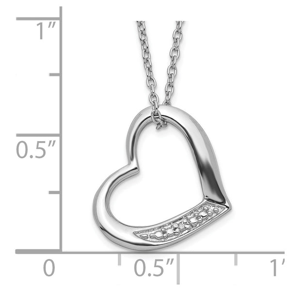1/100 CTW Natural Diamond Heart 18-inch Necklace in Sterling Silver