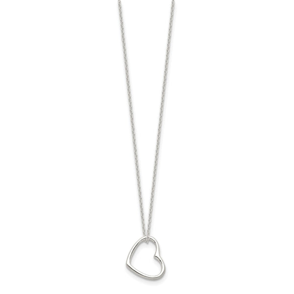 Sterling Silver 16-inch Lobster Clasp Heart Necklace