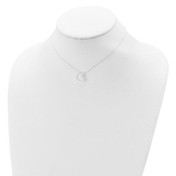 Sterling Silver 16-inch Lobster Clasp Heart Necklace