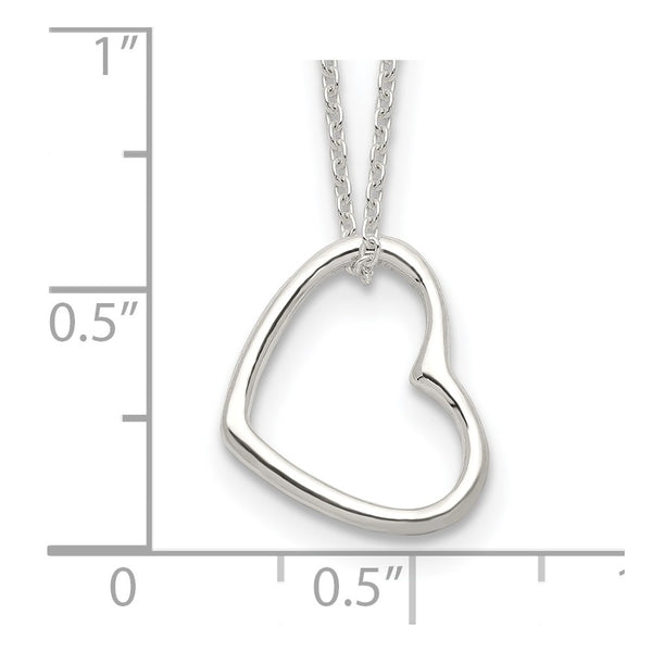 Sterling Silver 16-inch Lobster Clasp Heart Necklace