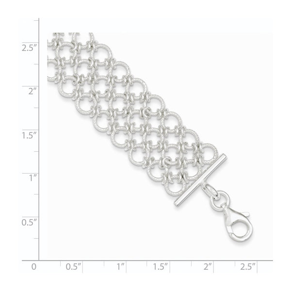 Sterling Silver 7.5-inch 19MM Fancy Lobster Clasp Bracelet