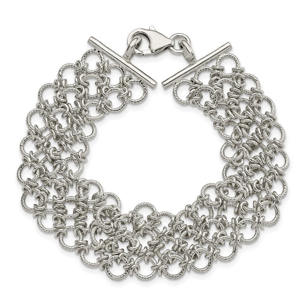 Sterling Silver 7.5-inch 19MM Fancy Lobster Clasp Bracelet