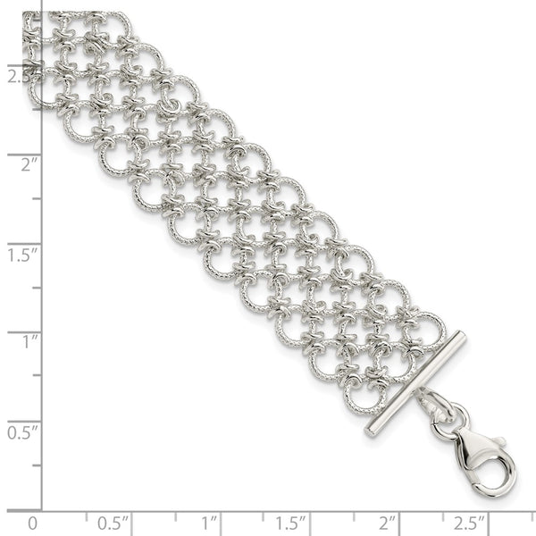 Sterling Silver 7.5-inch 19MM Fancy Lobster Clasp Bracelet