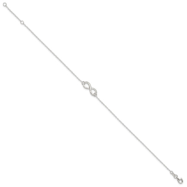 Sterling Silver 10-inch Infinity Anklet