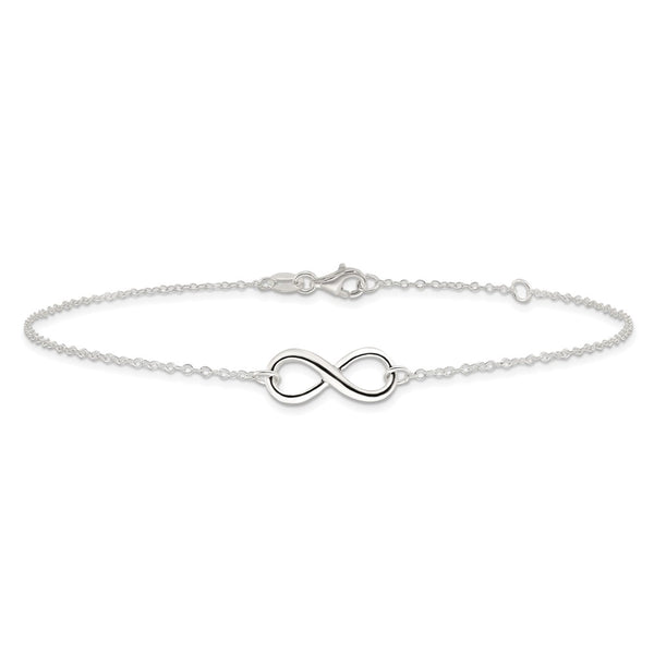 Sterling Silver 10-inch Infinity Anklet